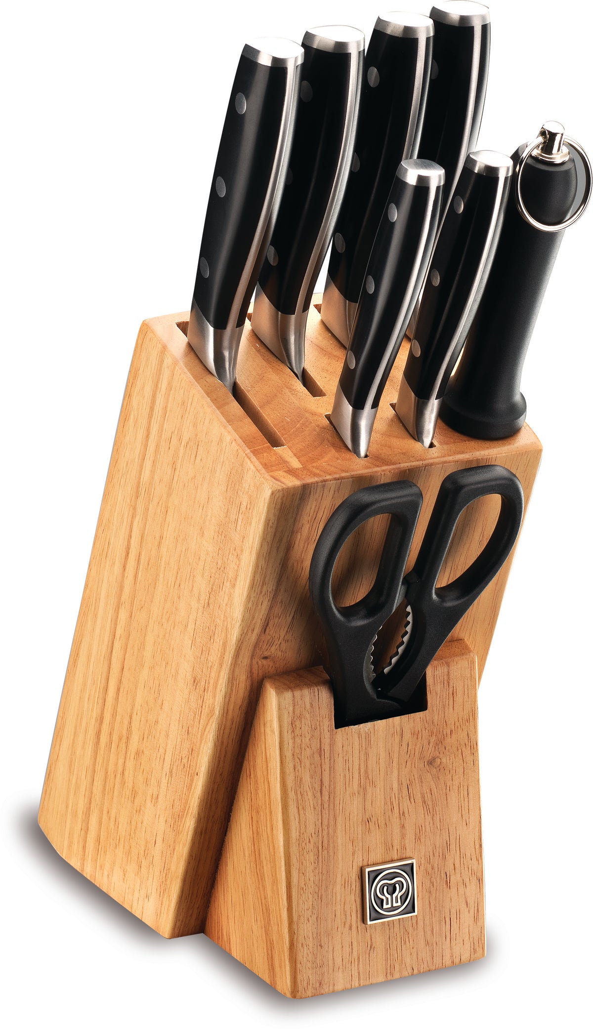 Korkmaz Juego de Cuchillos Multi Blade – 9 Piezas con Base de Madera