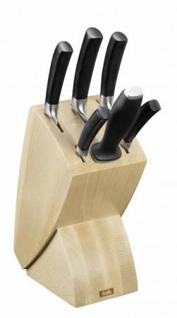 Set de bloque de cuchillos, afilador y 5 cuchillos Línea Passion