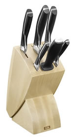 Set de bloque de cuchillos, afilador y 5 cuchillos Línea Perfection